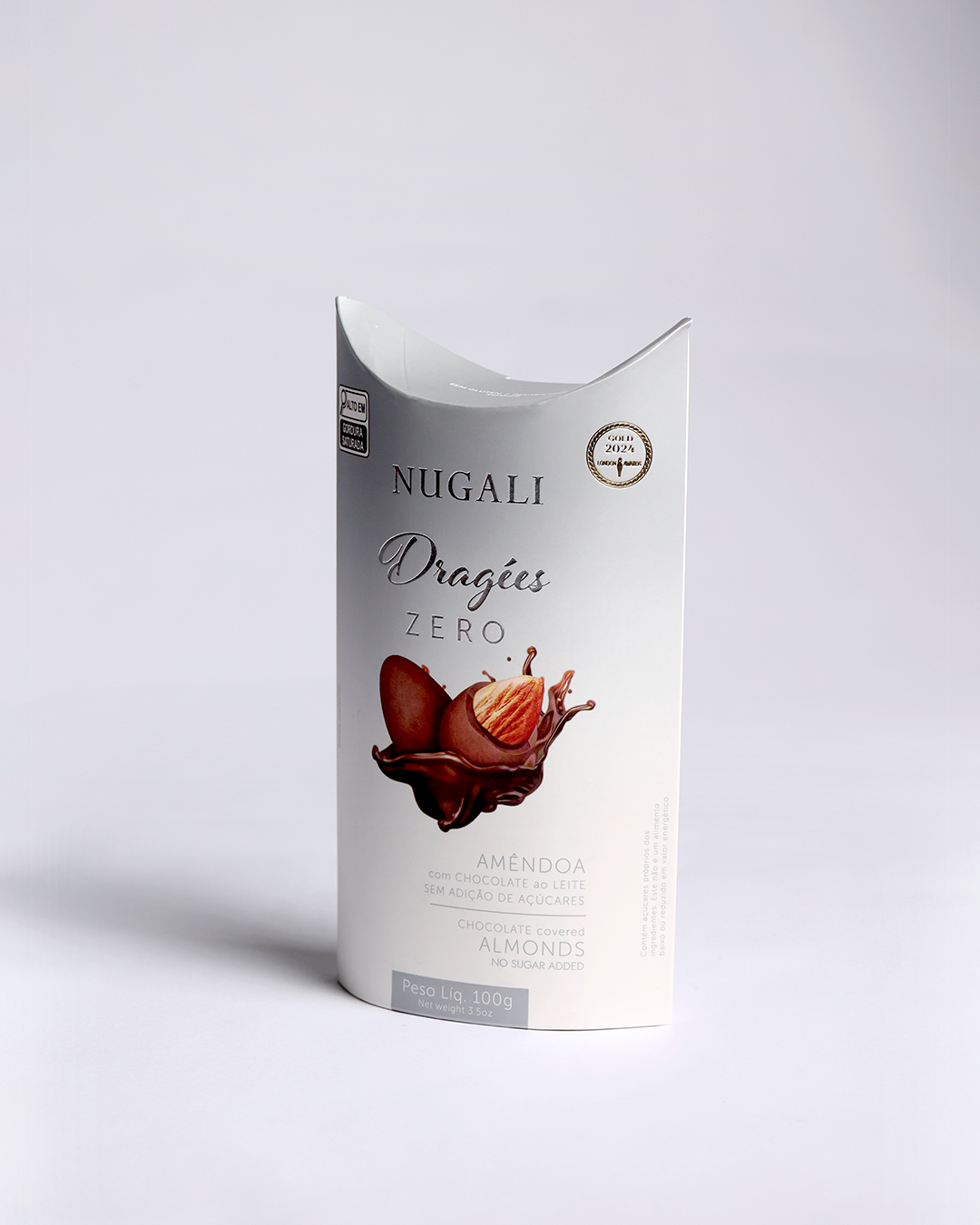 Dragée Amêndoa com chocolate ao leite zero açúcar