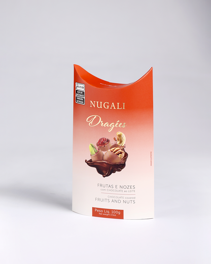 Dragée de Frutas e Nozes, feito com ingredientes naturais e com chocolate de verdade. 