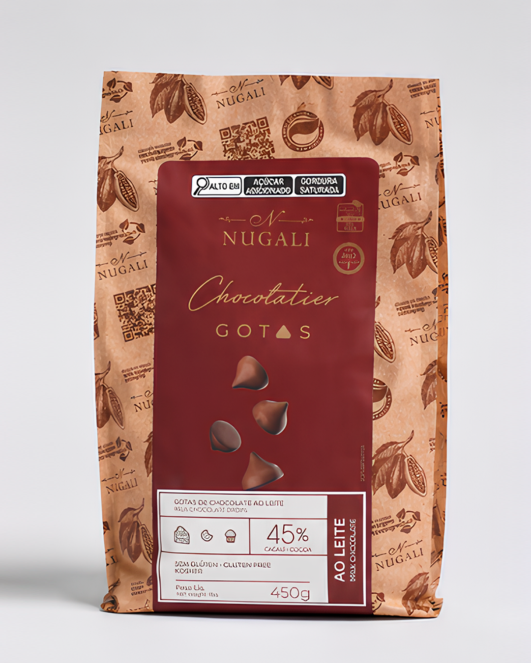 Gotas de chocolate ao leite