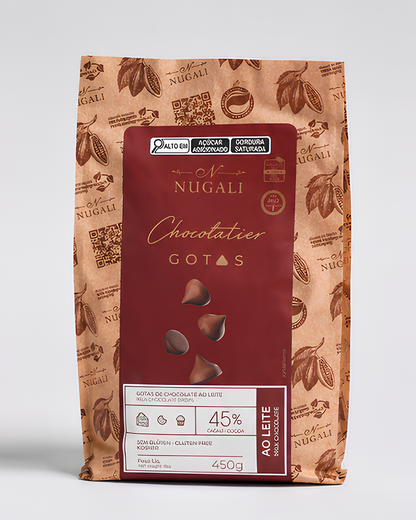 Gotas de chocolate ao leite