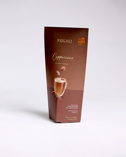 Cappuccino Nugali cremoso e premiado, feito com chocolate ao leite, café e toque de baunilha e canela.