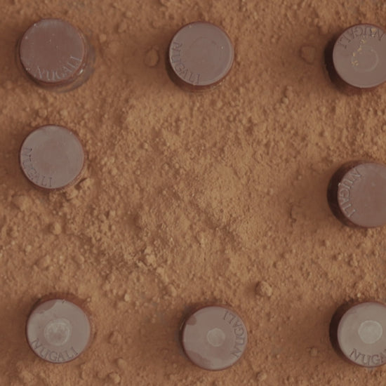 Bombons Nugali com ganache cremoso de chocolate premium, proporcionando uma experiência de sabor irresistível.