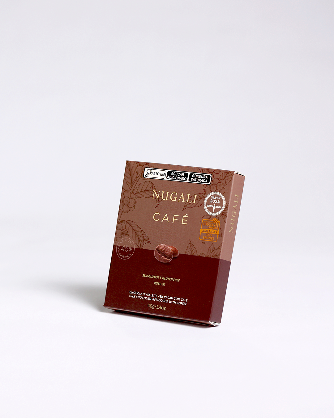 Chocolate ao leite premiado como o melhor das Américas com um sabor marcante do café.
