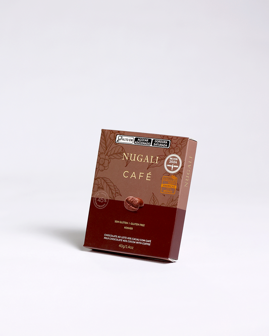 Chocolate ao leite premiado como o melhor das Américas com um sabor marcante do café.